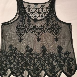 Black Sheer Tank Top